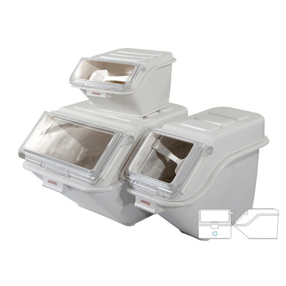 Hvite PP matoppbevaringsbokser